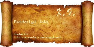 Konkolyi Ida névjegykártya